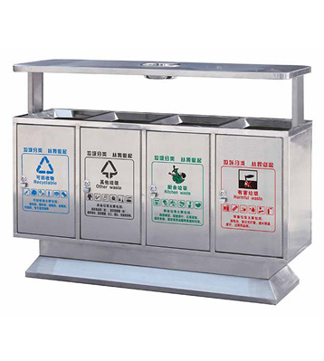 西安不銹鋼四分類(lèi)垃圾桶尺寸定制